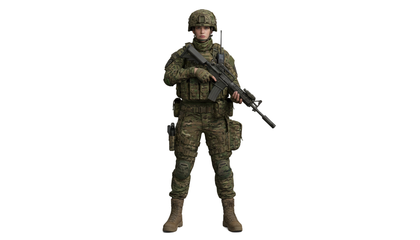 female soldier png PNG transparent background