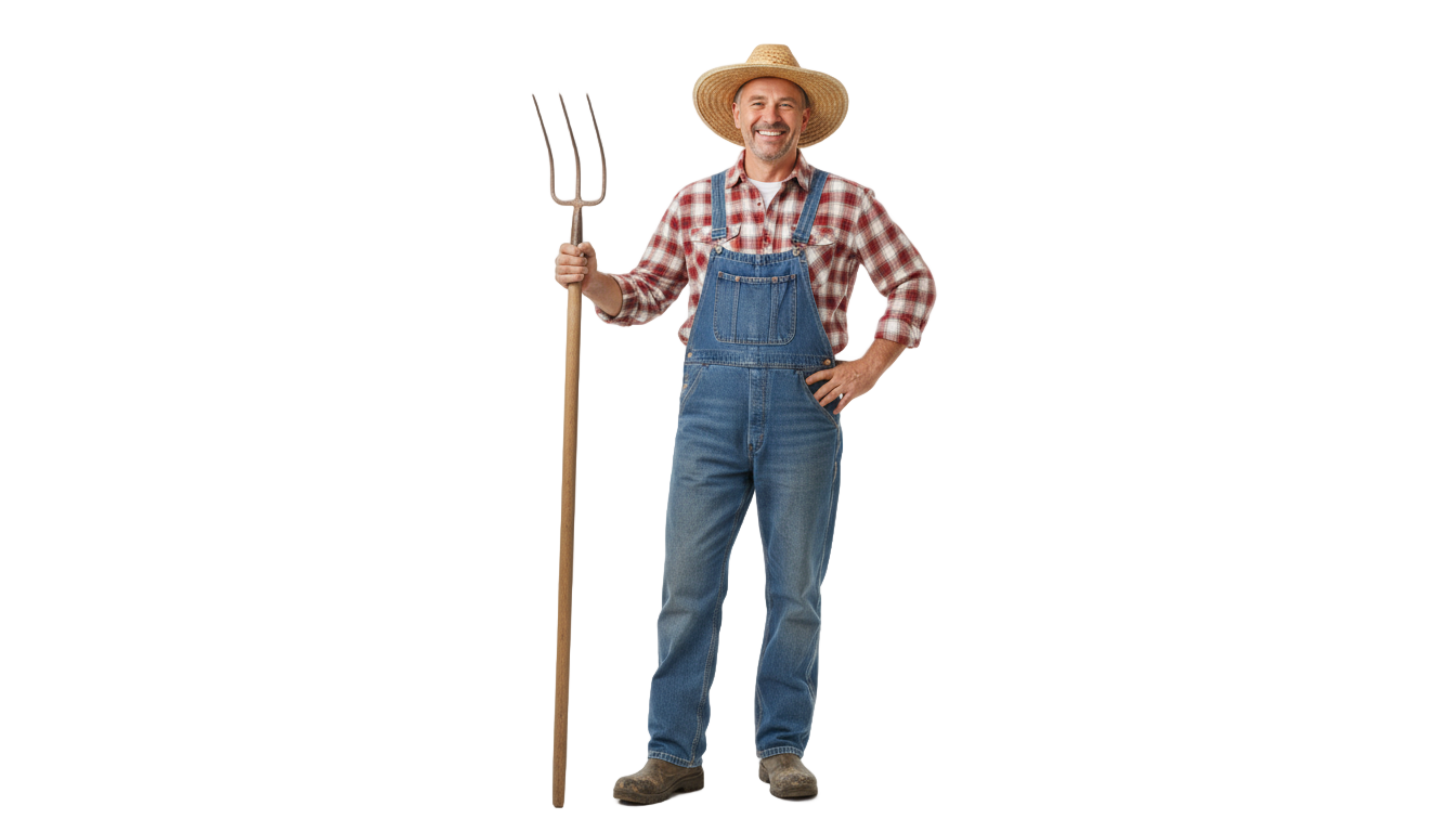 happy farmer png PNG transparent background