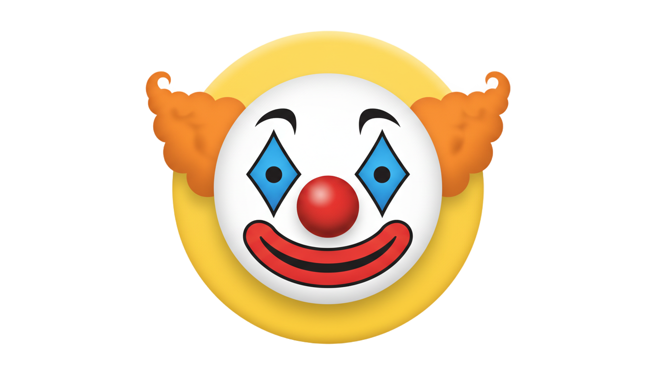 clown iphone emoji png PNG transparent background
