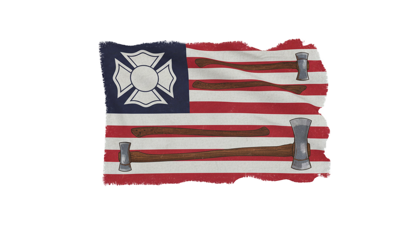 firefighter flag png PNG transparent background