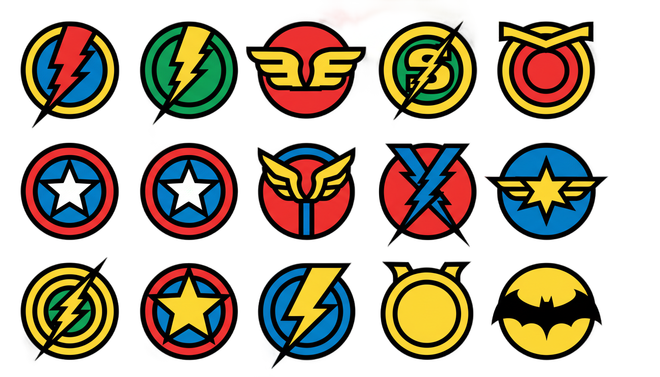 superhero symbols png PNG transparent background
