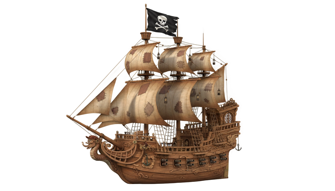 pirate ship png cartoon PNG transparent background