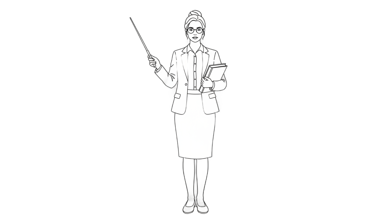 teacher clipart black and white png PNG transparent background