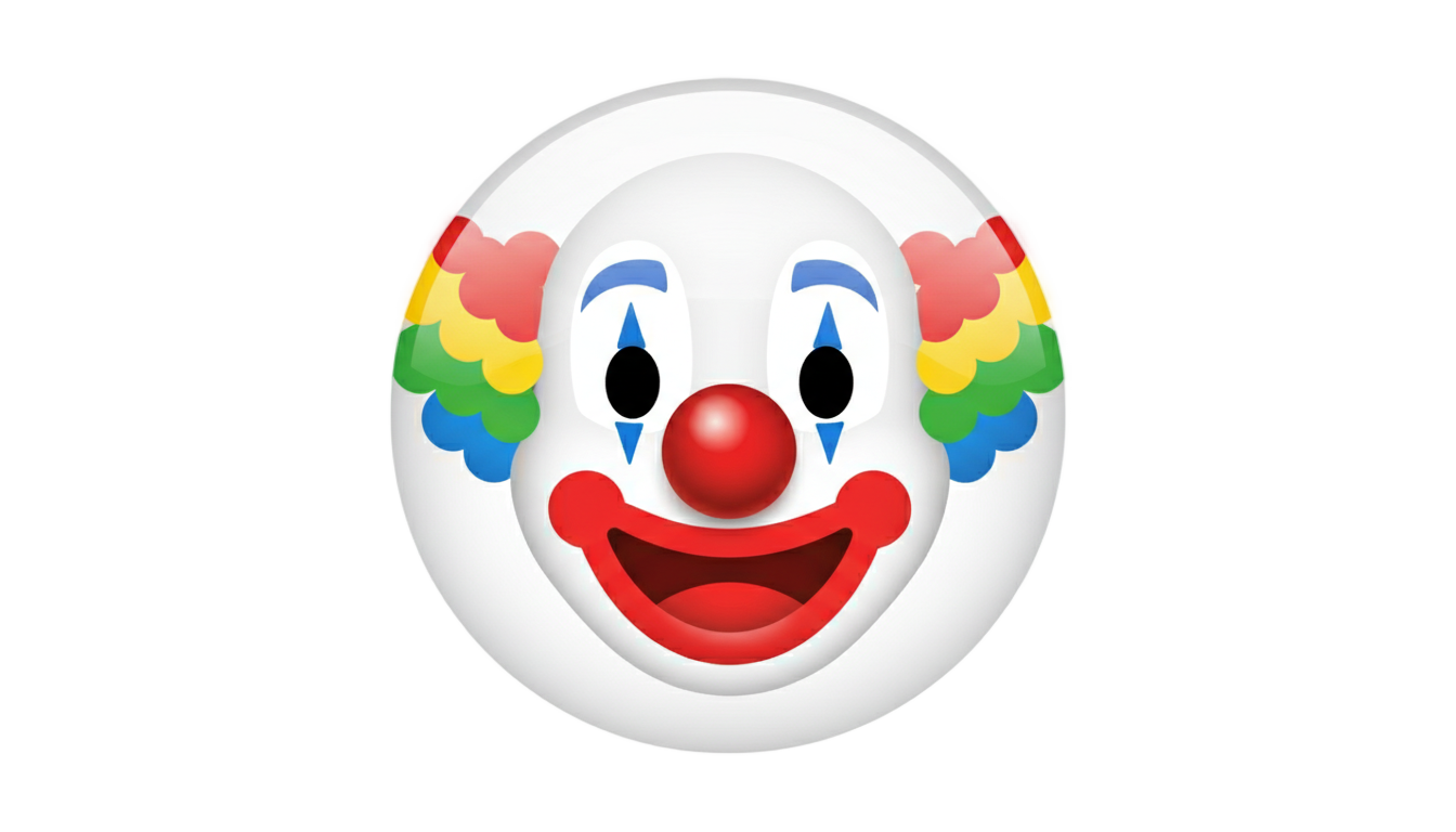 clown emoji ios png PNG transparent background