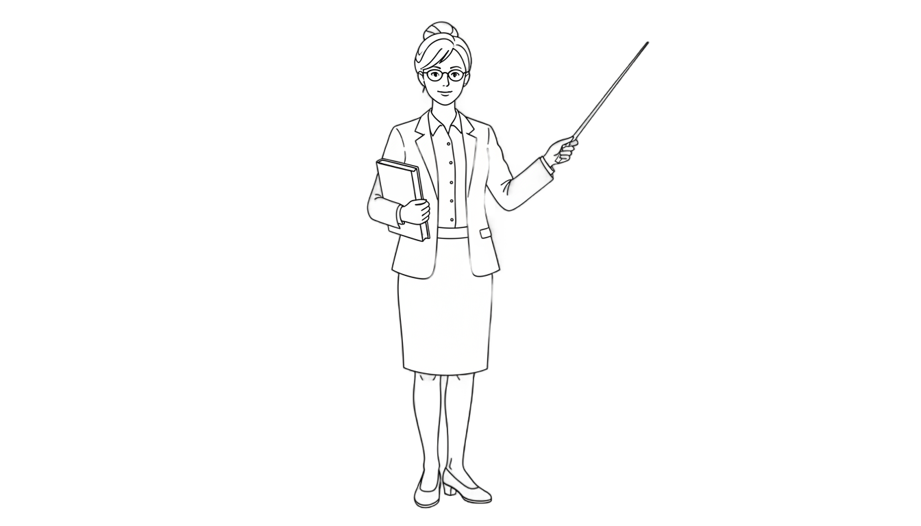 teacher clipart black and white png PNG transparent background