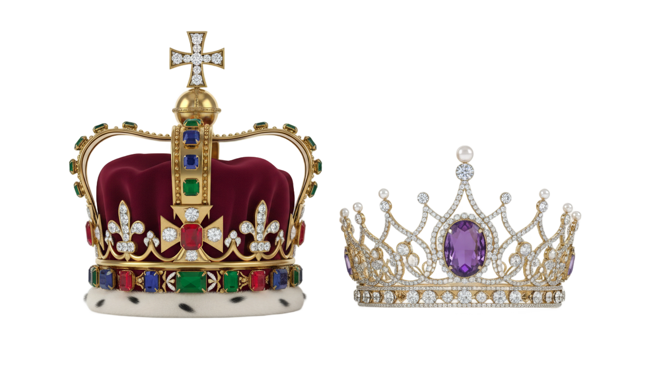 king and queen crown vector png PNG transparent background