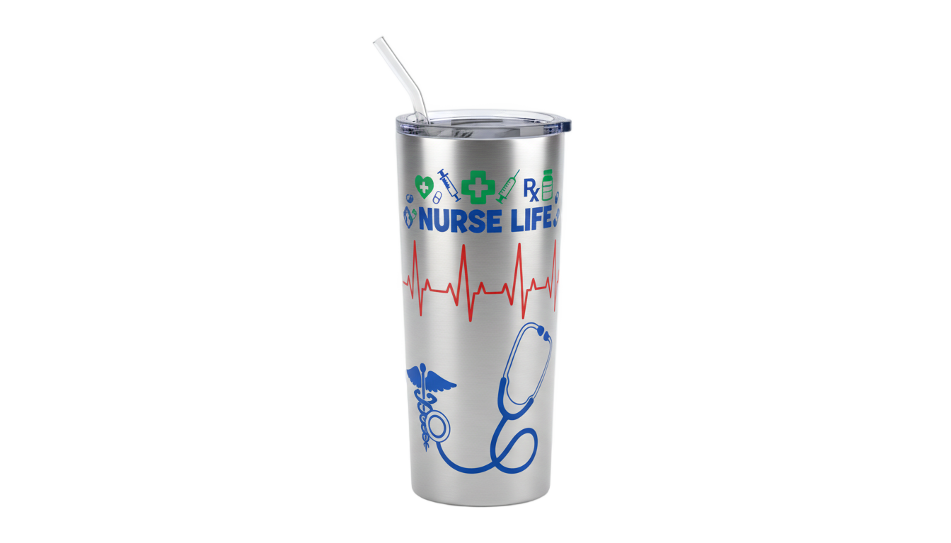 nurse tumbler png PNG transparent background