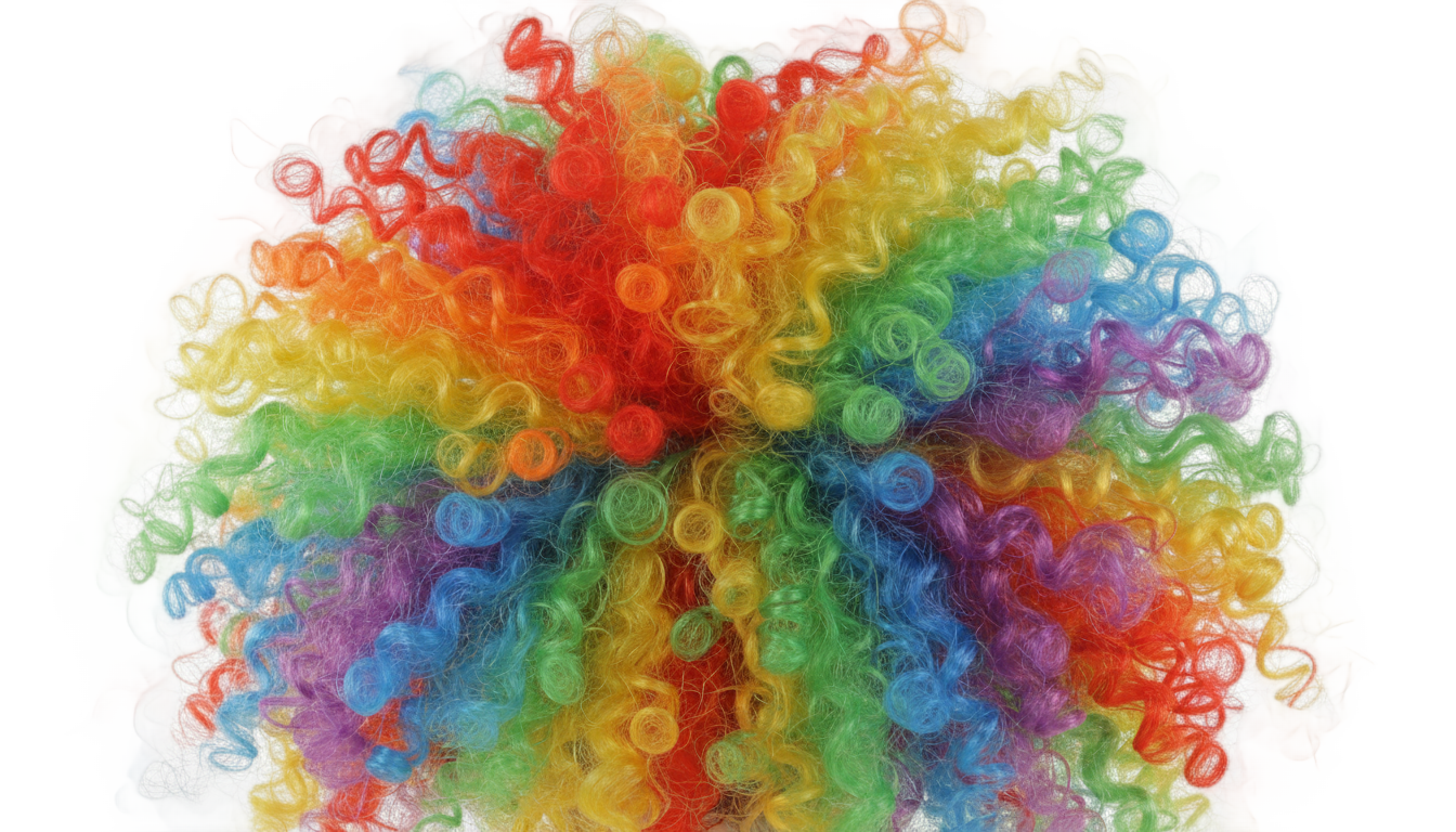 rainbow clown hair png PNG transparent background
