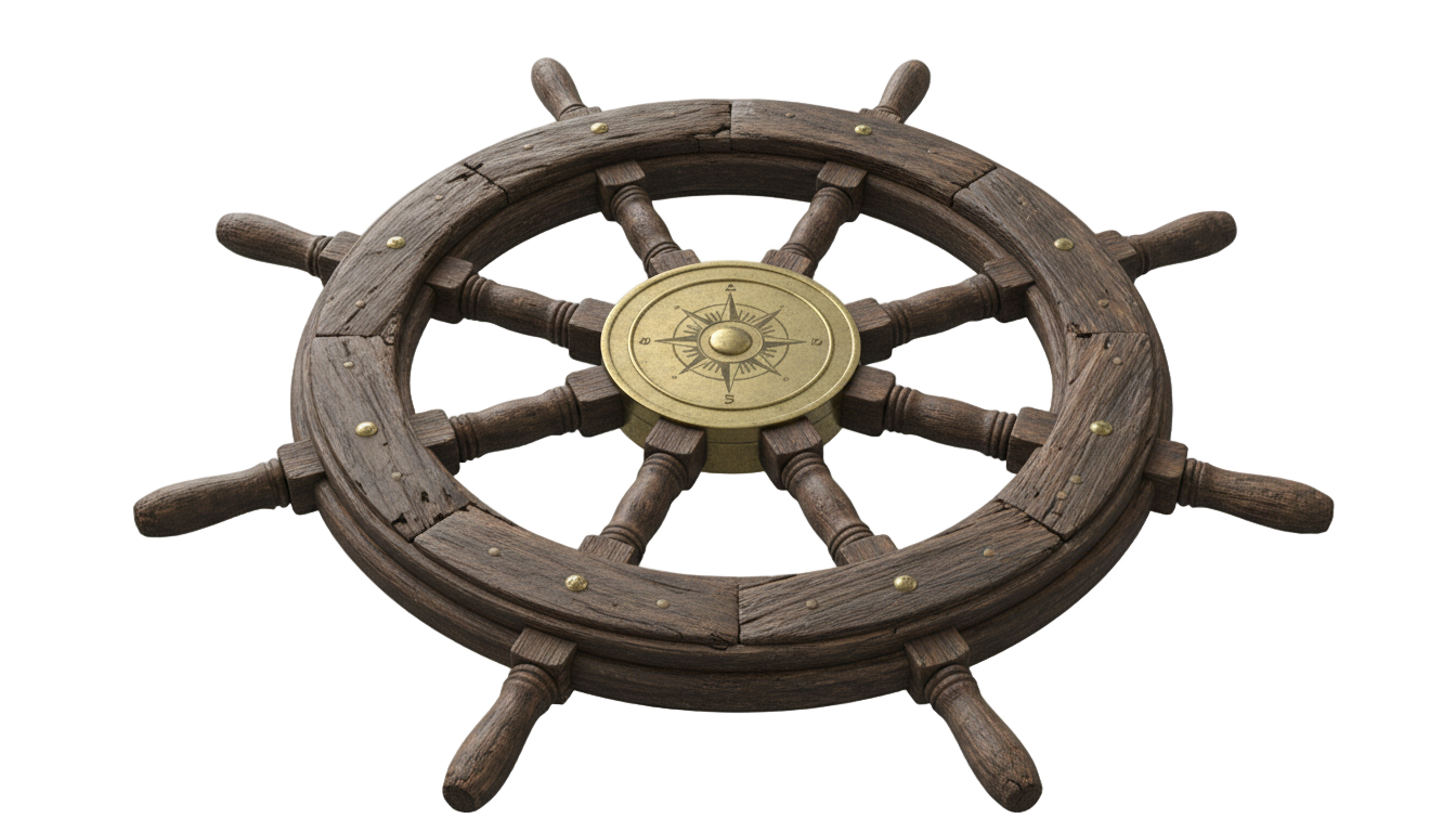 pirate ship steering wheel png PNG transparent background