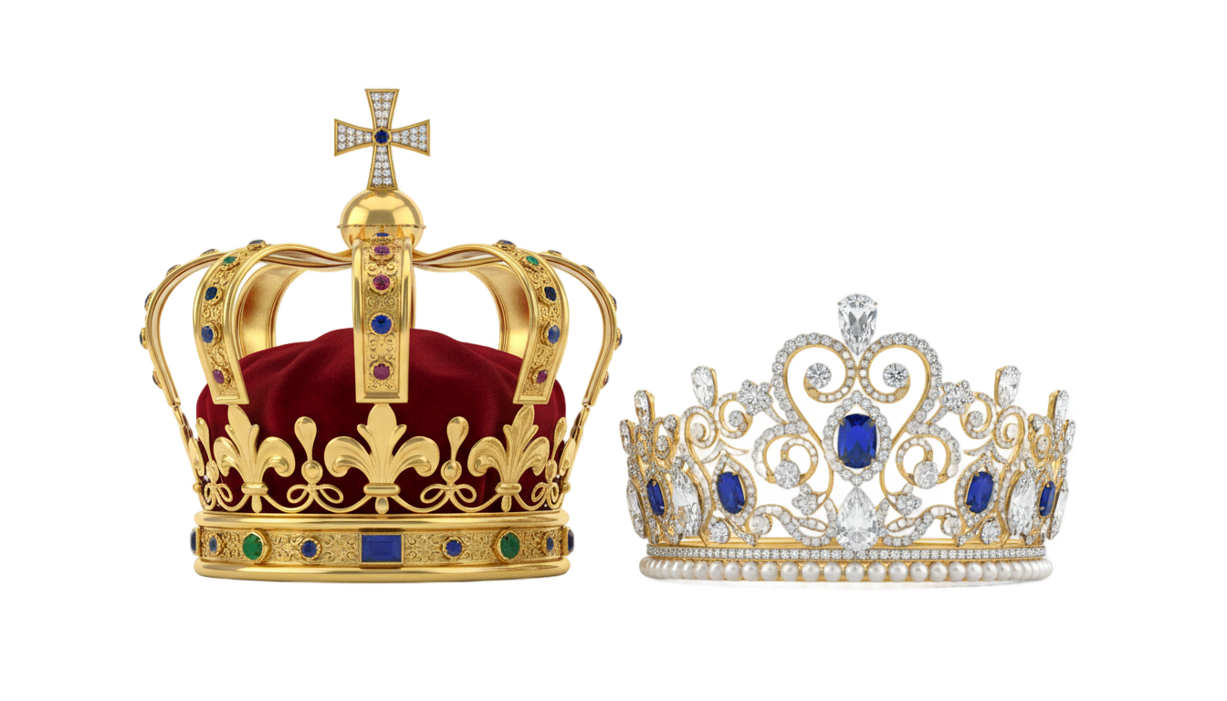 coronas king y queen png PNG transparent background