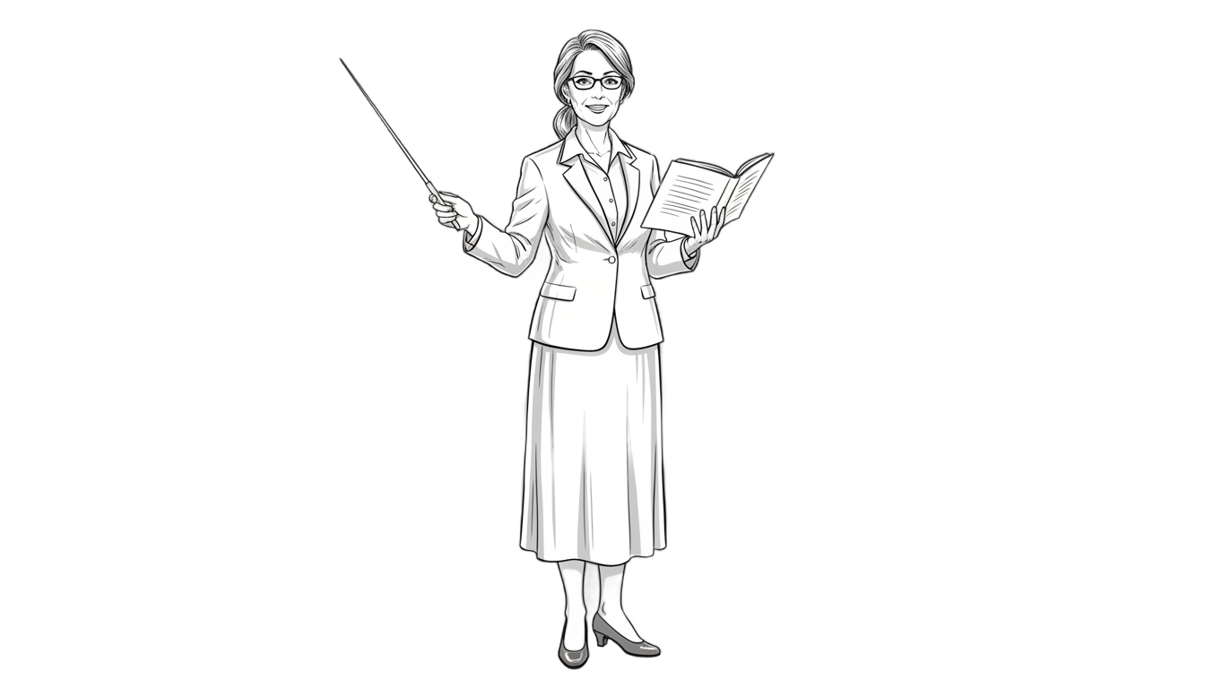 teacher png black and white PNG transparent background