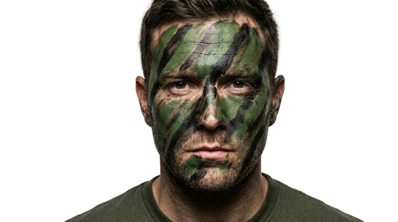 soldier face paint png PNG transparent background