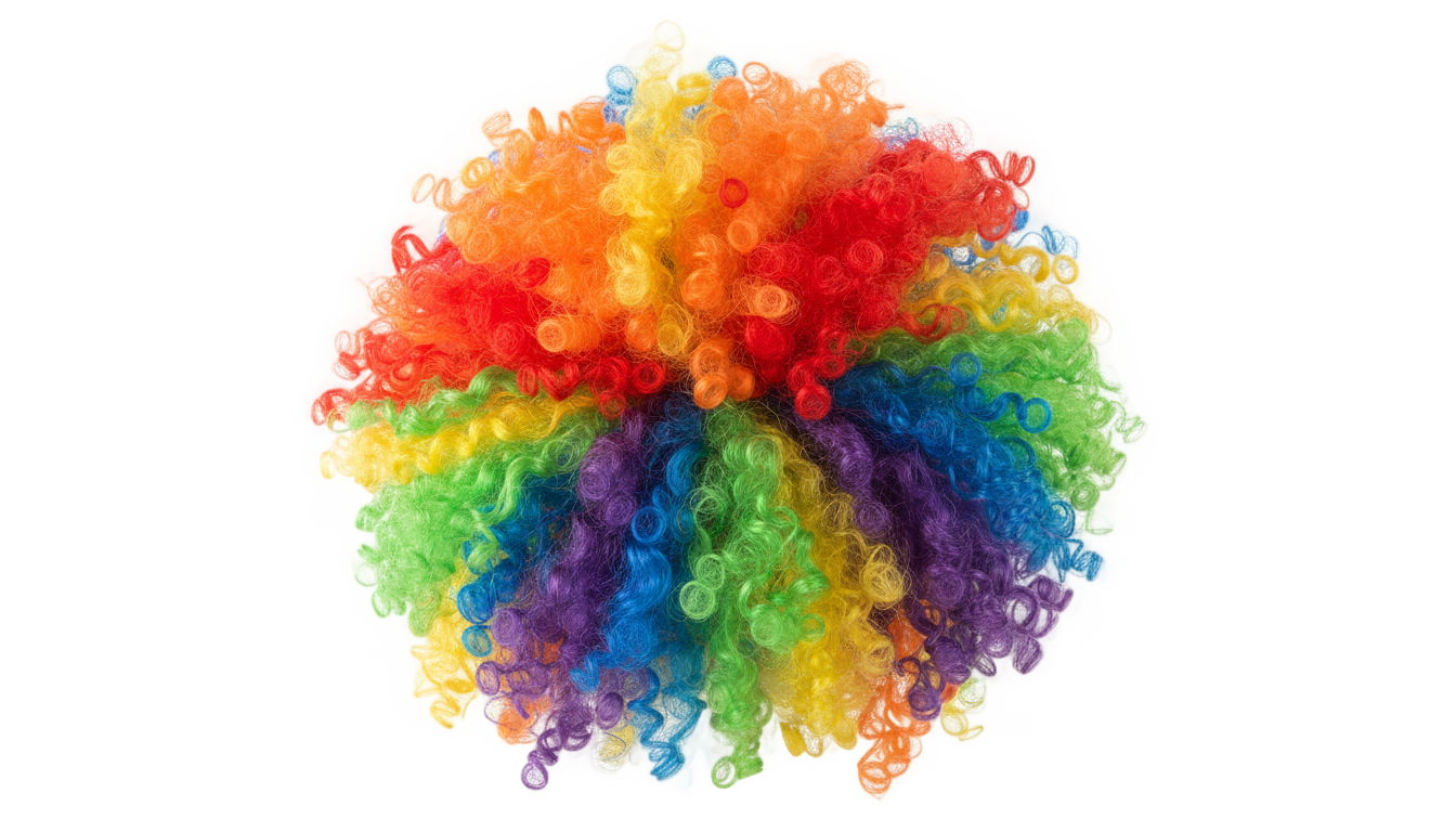 rainbow clown hair png PNG transparent background