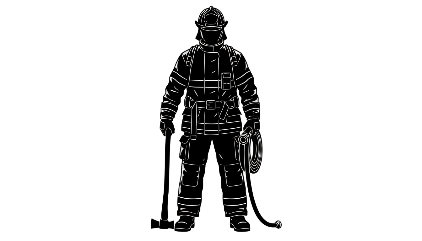firefighter silhouette png PNG transparent background