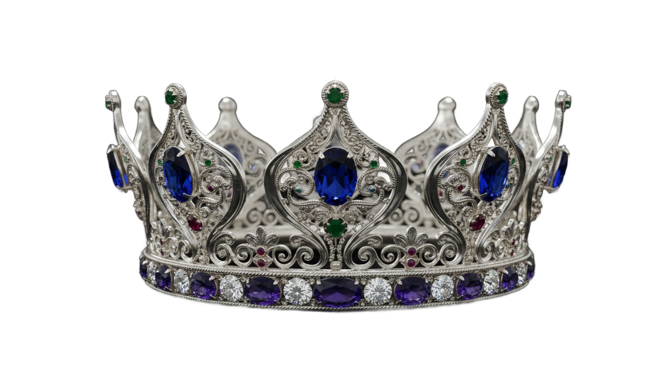 silver queen crown png PNG transparent background