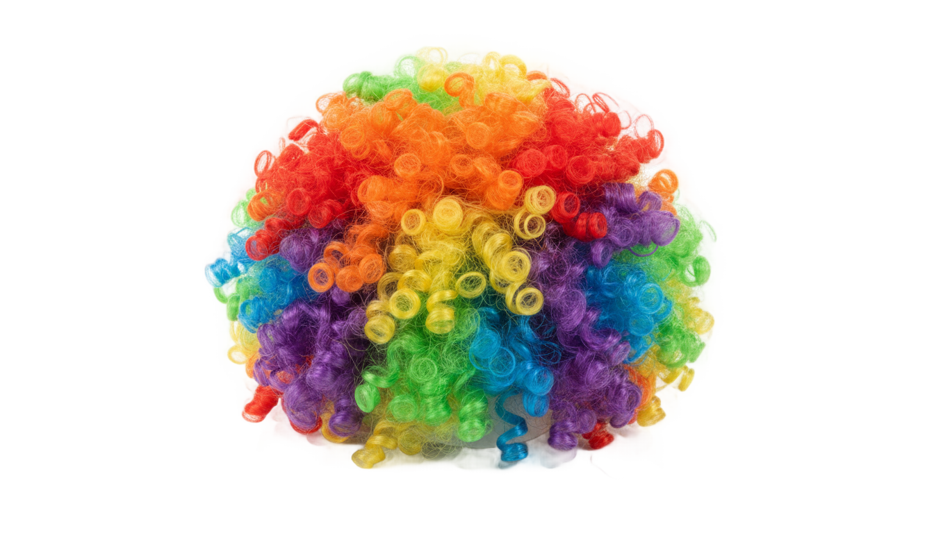 rainbow clown wig png PNG transparent background
