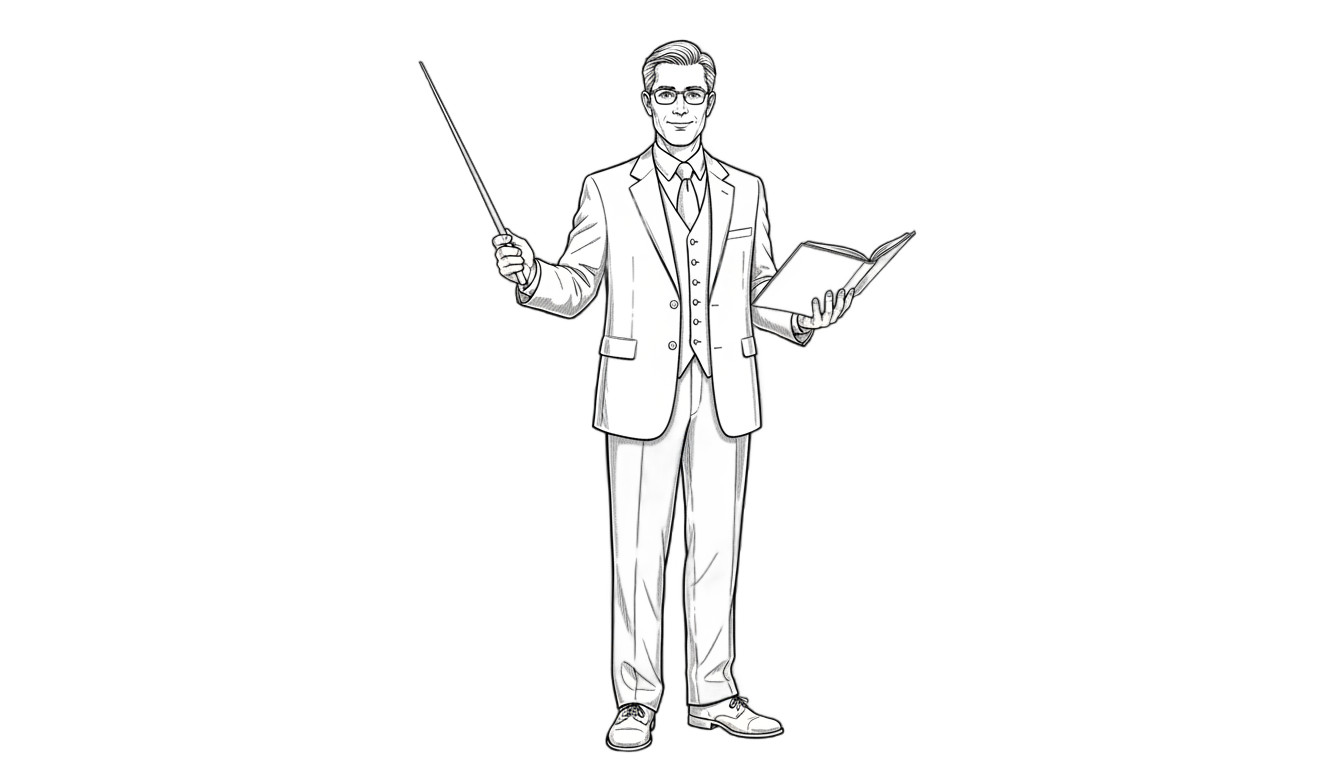 teacher png black and white PNG transparent background