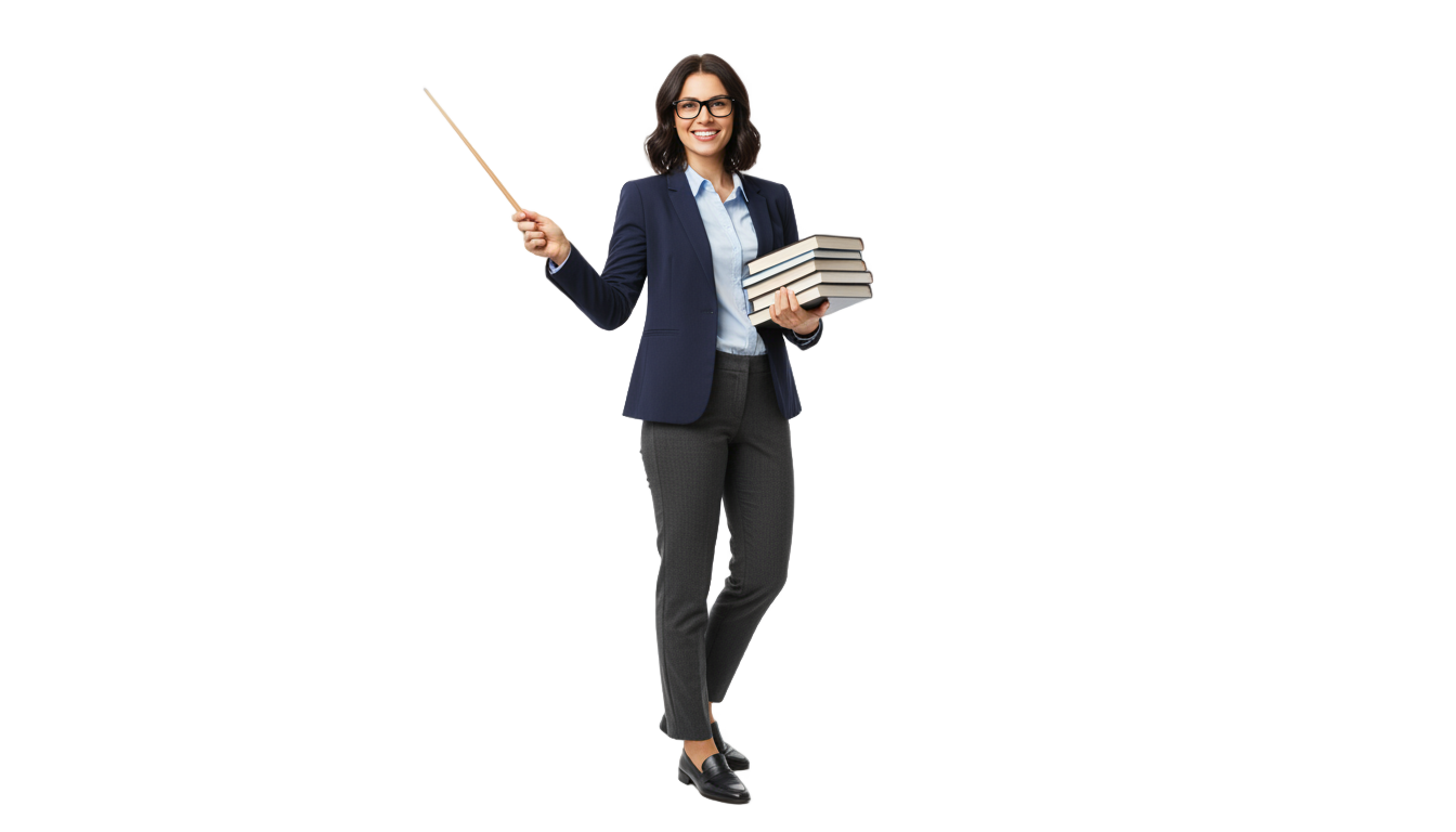 female teacher png PNG transparent background