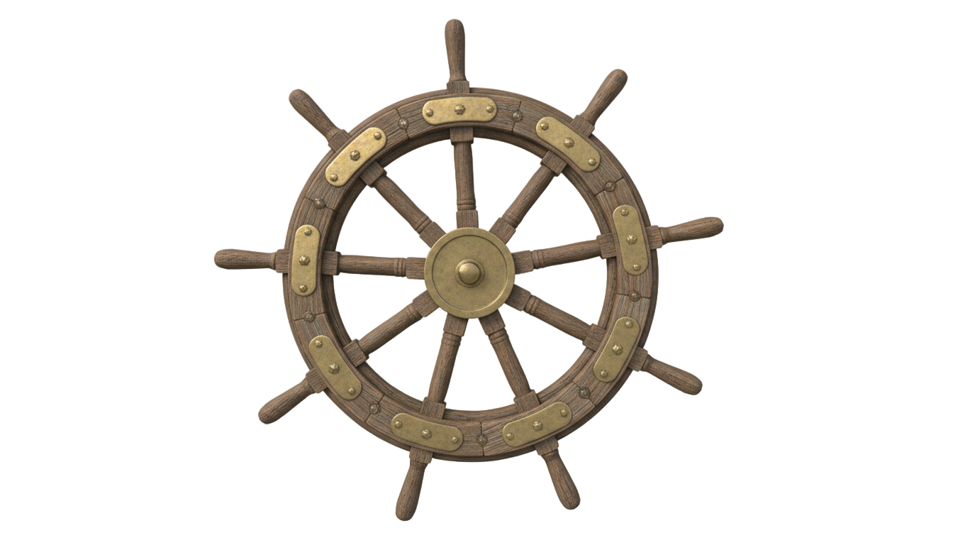 pirate ship steering wheel png PNG transparent background