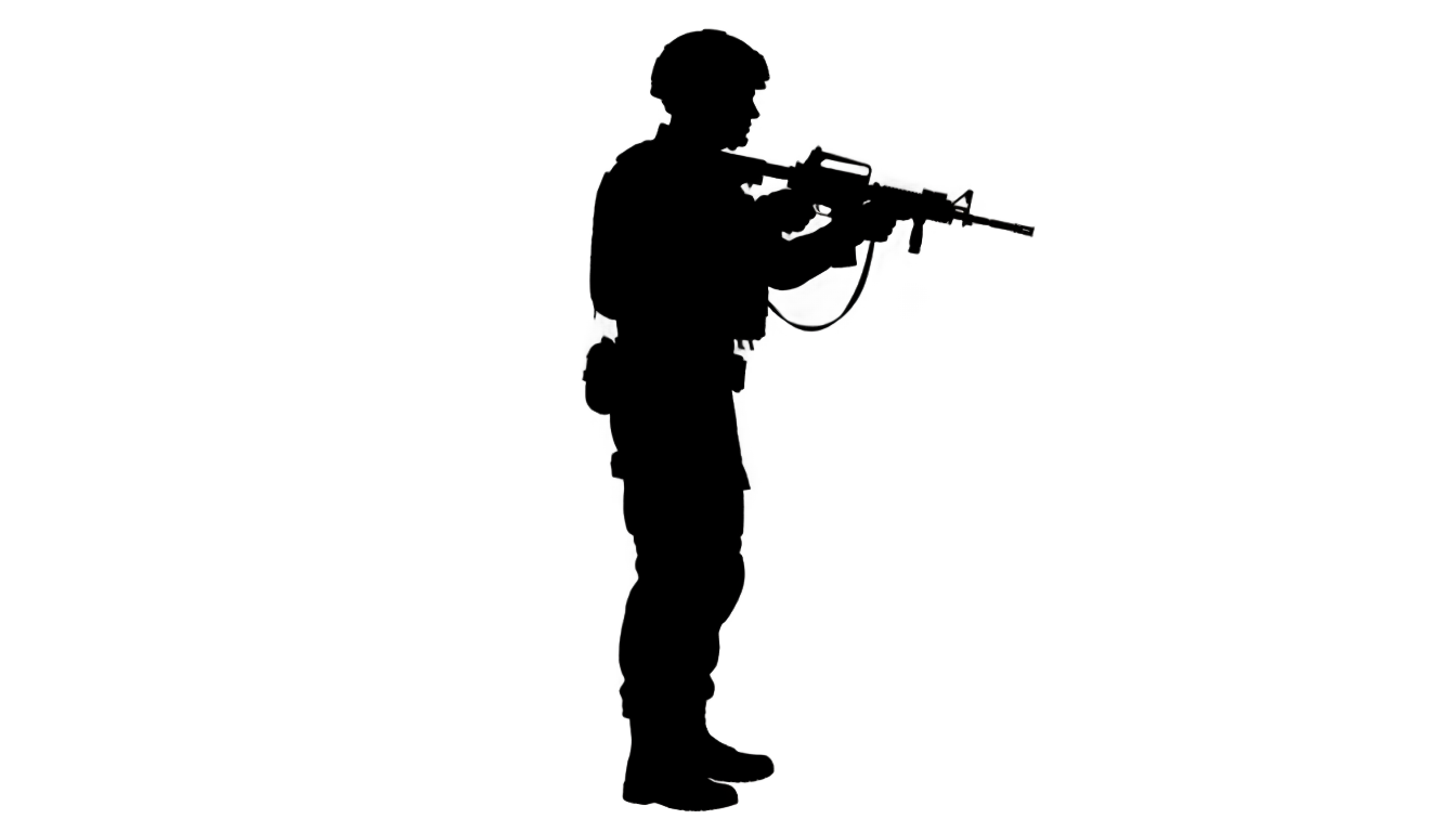 military soldier silhouette png PNG transparent background
