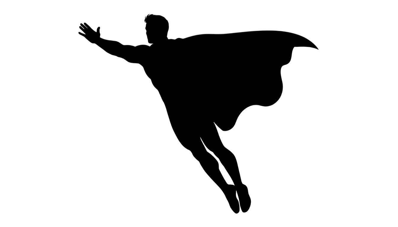 flying superhero silhouette png PNG transparent background