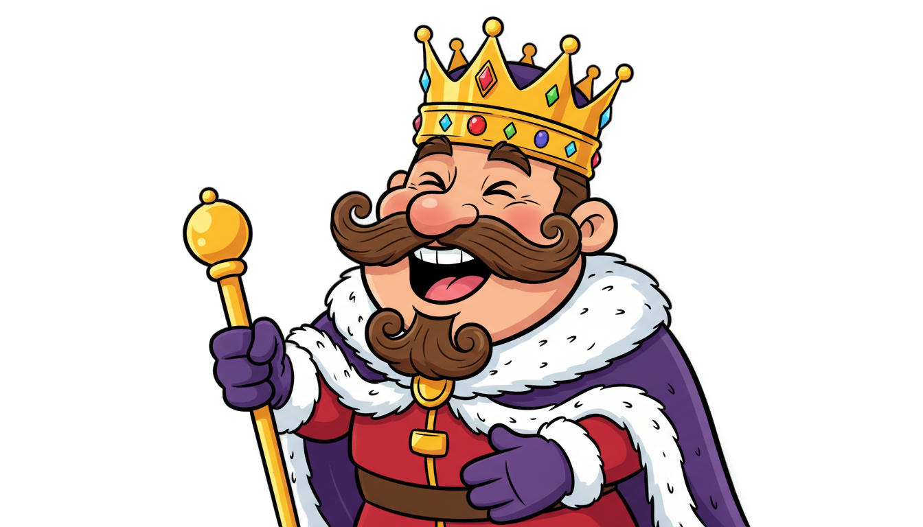 clash royale king laughing png PNG transparent background