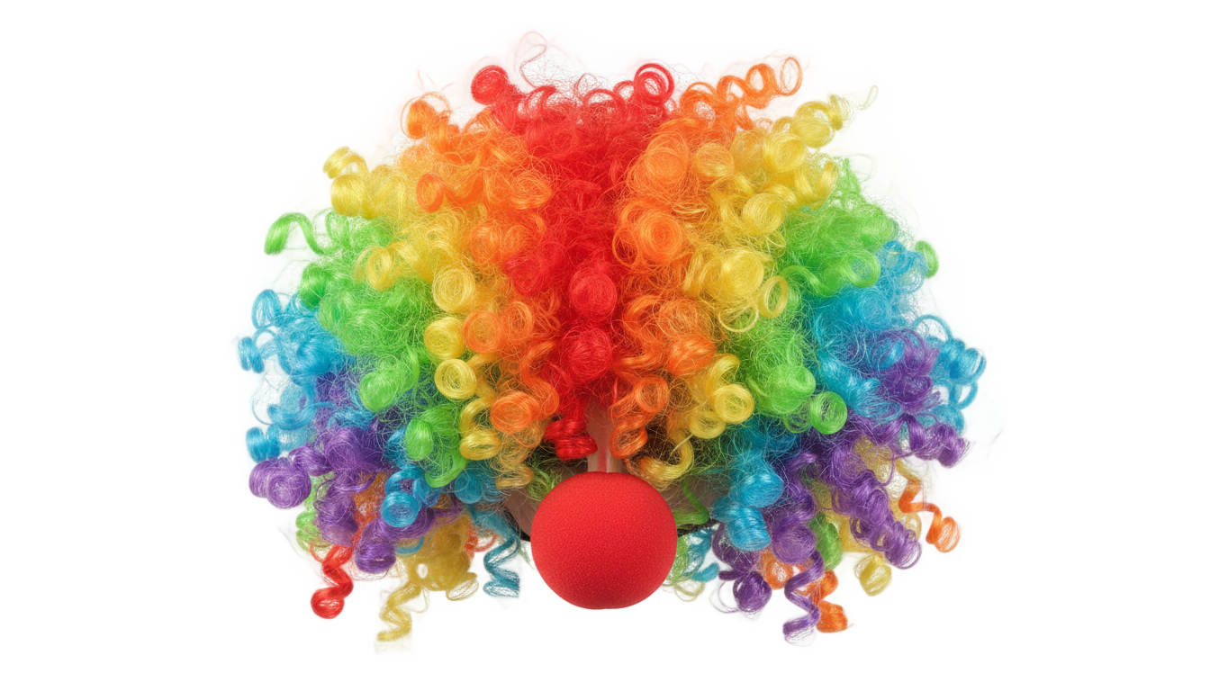 clown wig and nose png PNG transparent background