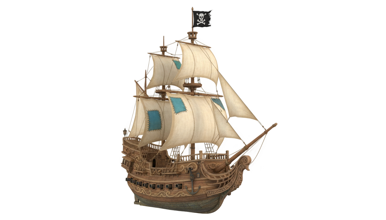 pirate ship png cartoon PNG transparent background