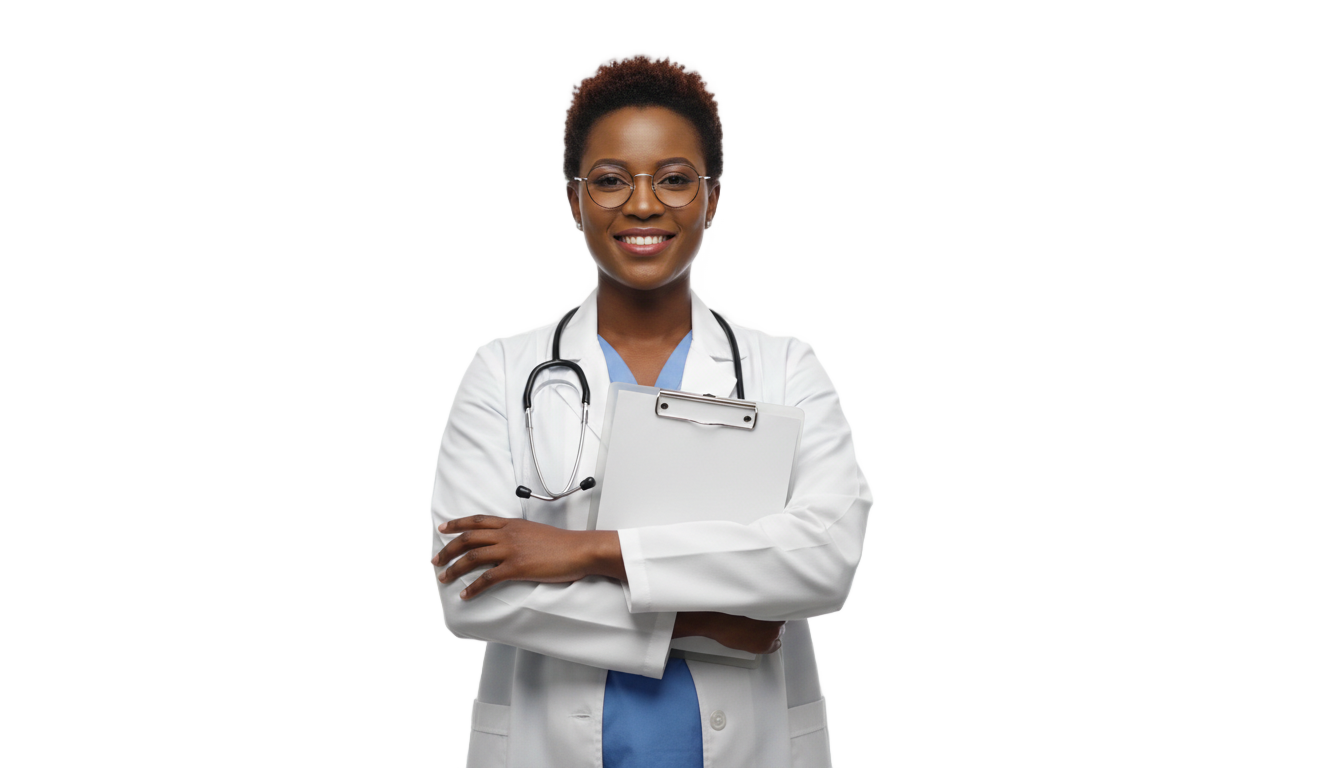 african doctor png PNG transparent background