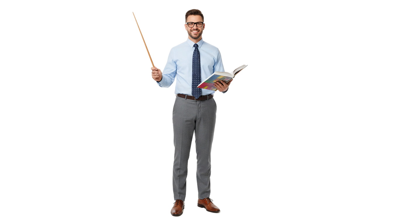 male teacher cartoon png PNG transparent background