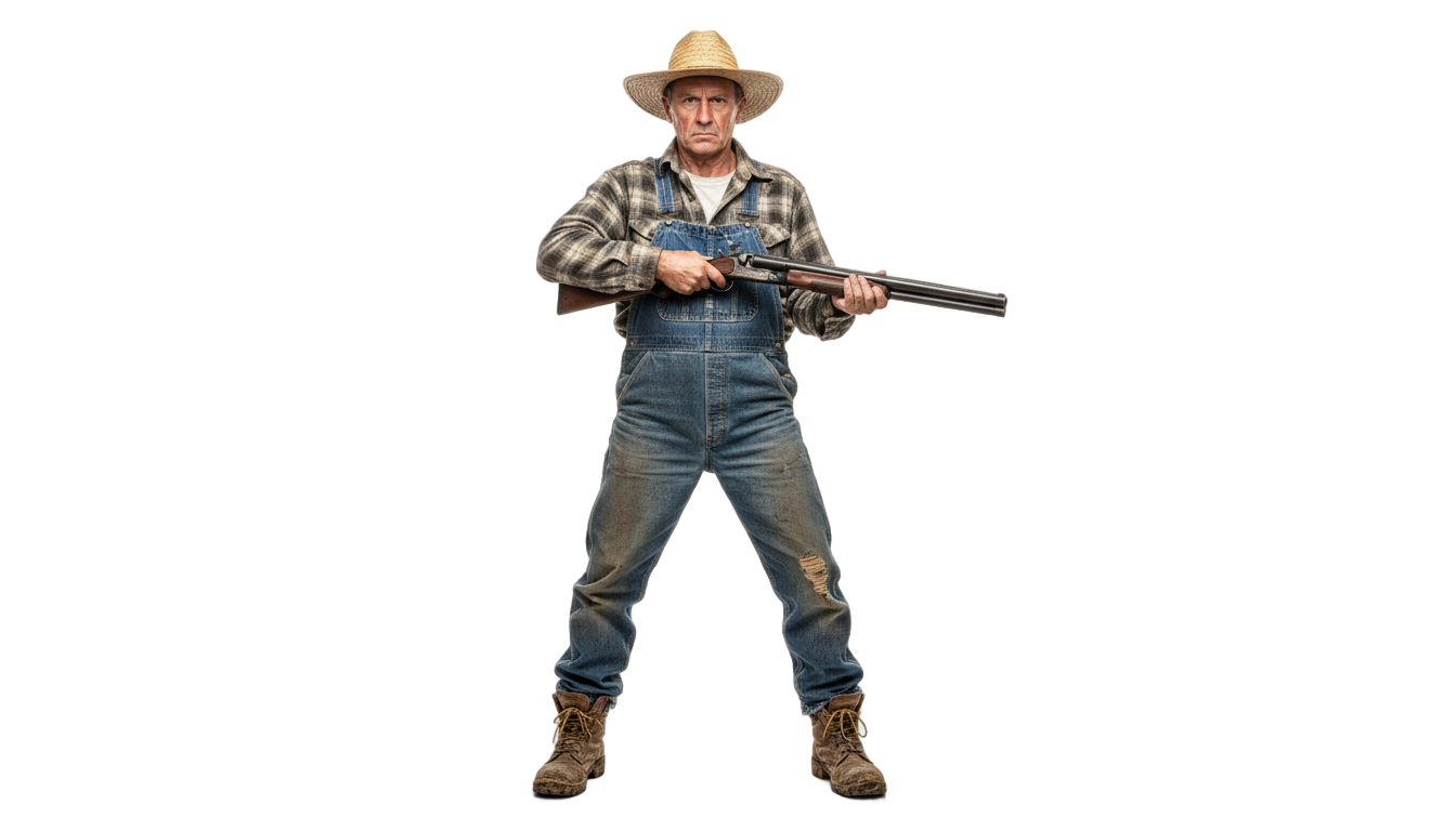 farmer with shotgun png PNG transparent background