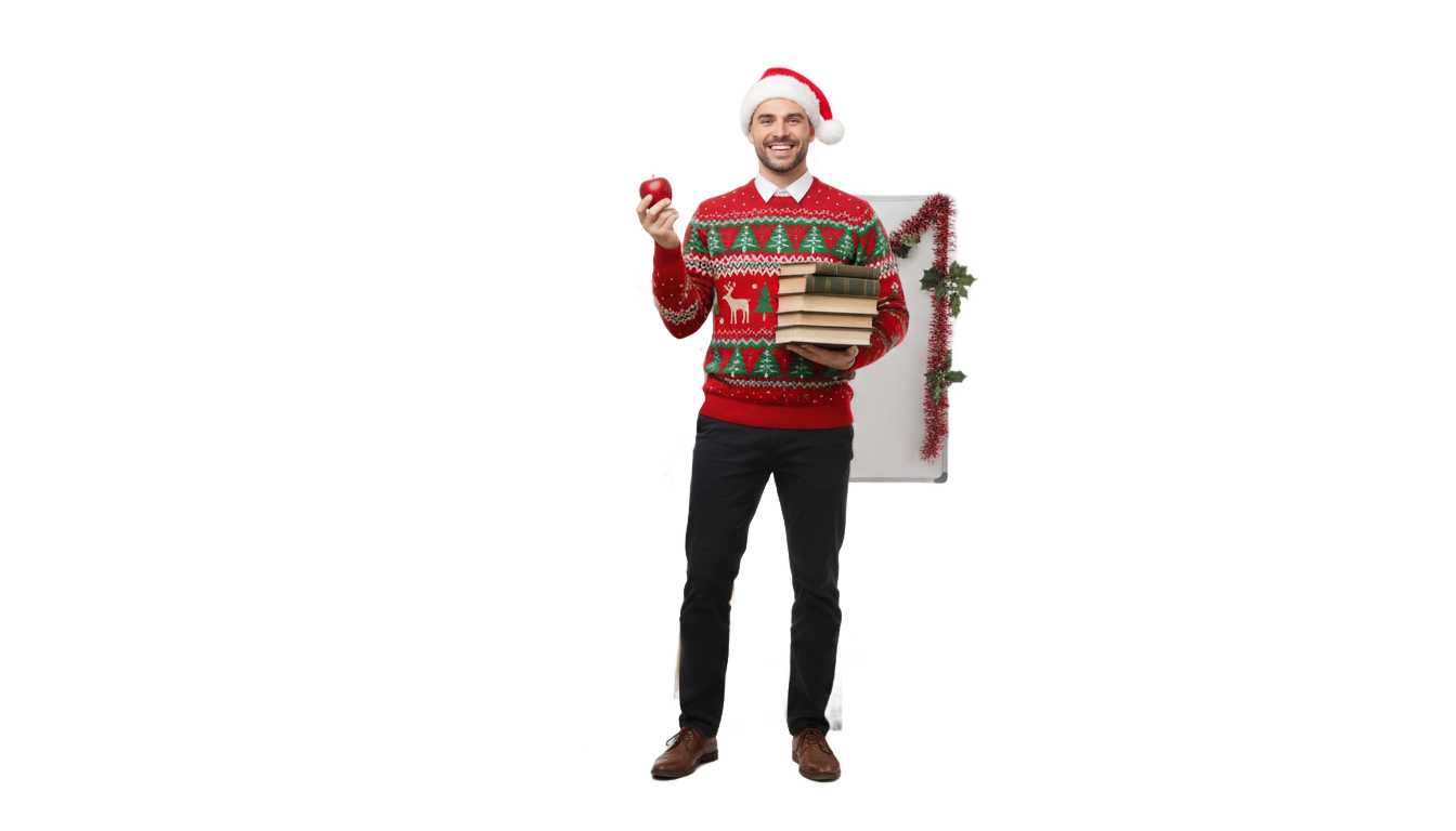 teacher christmas png PNG transparent background