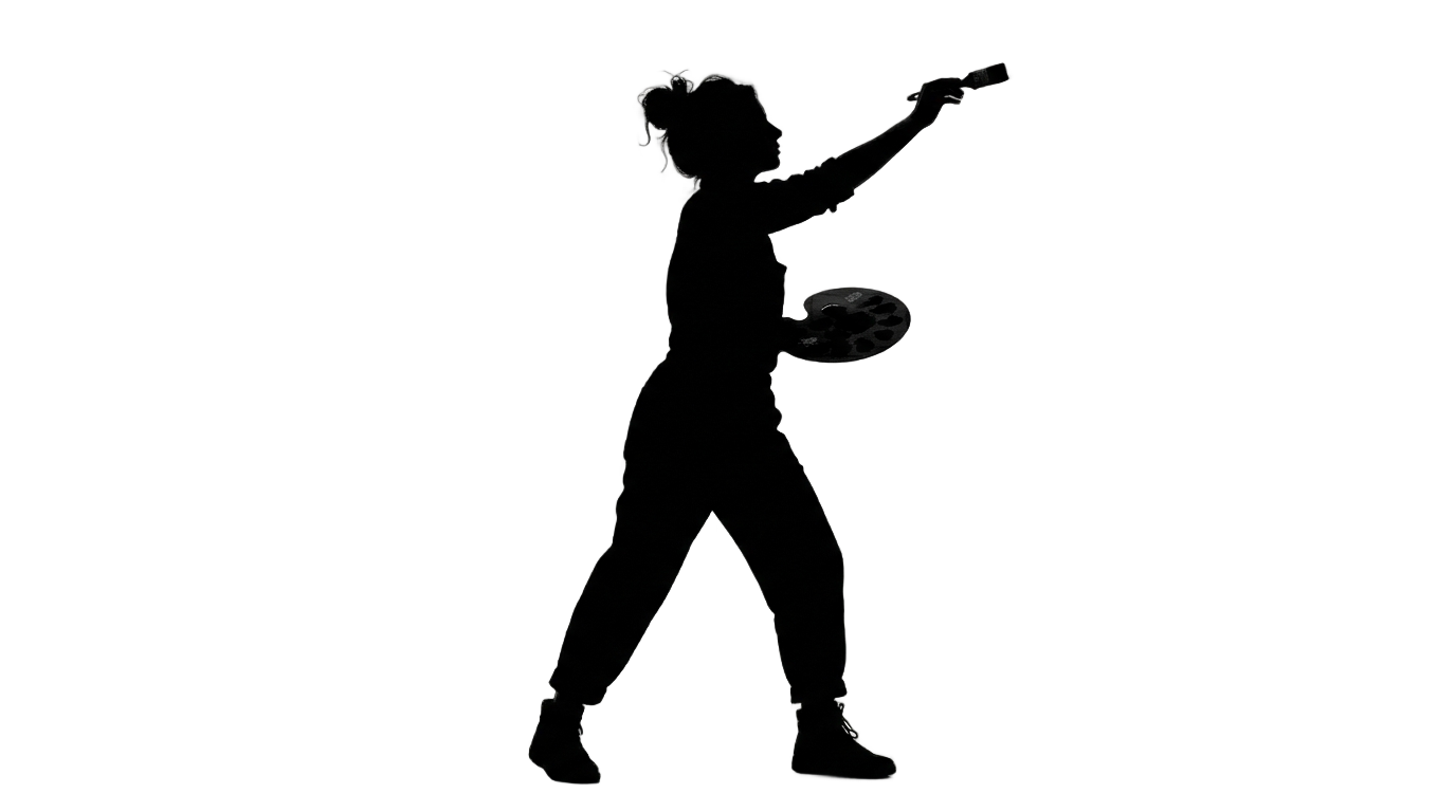 artist silhouette png PNG transparent background