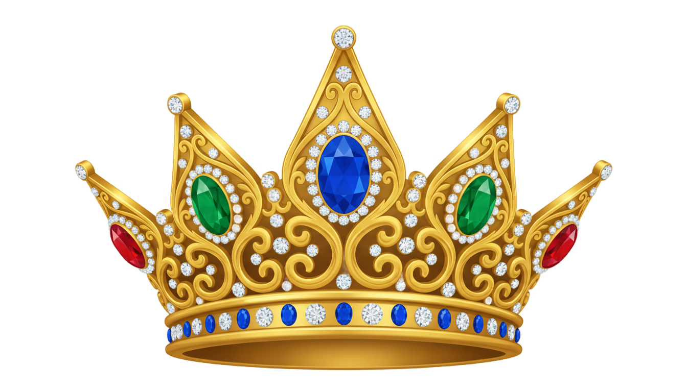 gold queen crown logo png PNG transparent background