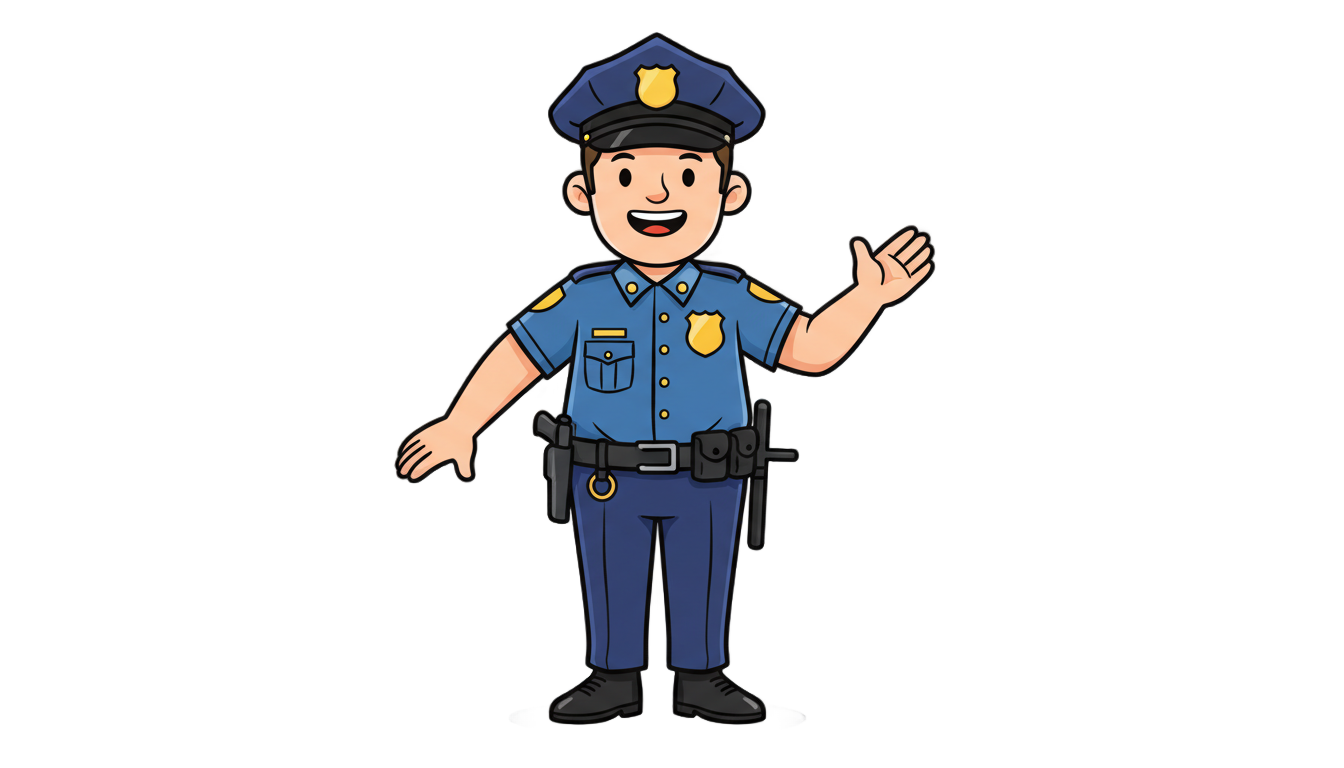 police officer cartoon png PNG transparent background