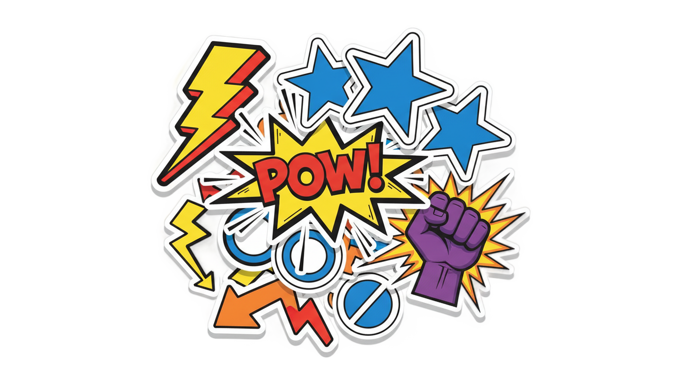 superhero stickers png PNG transparent background