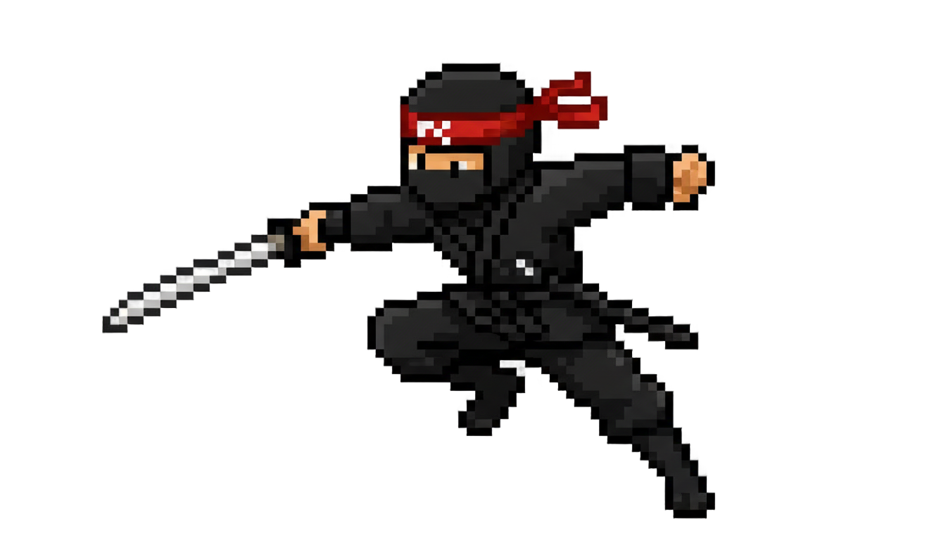 ninja pixel art png PNG transparent background