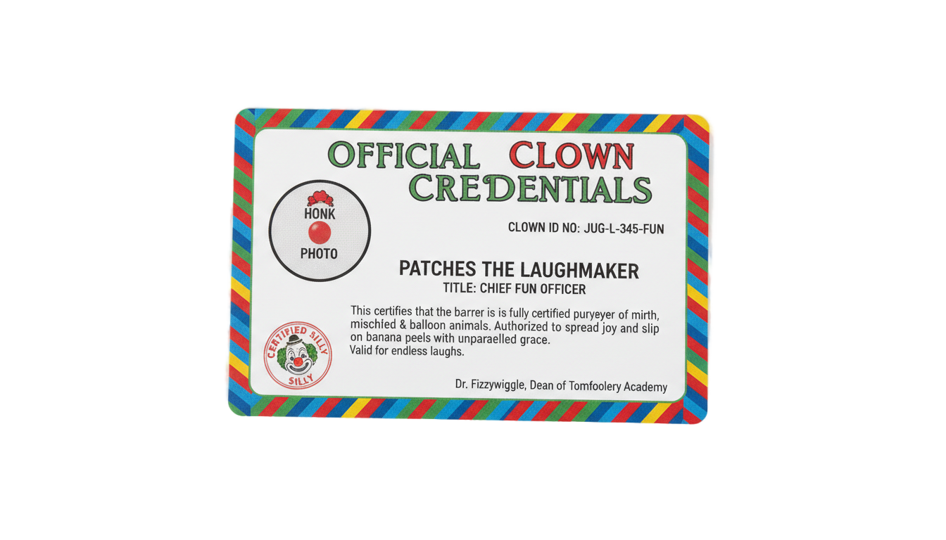 clown license png PNG transparent background