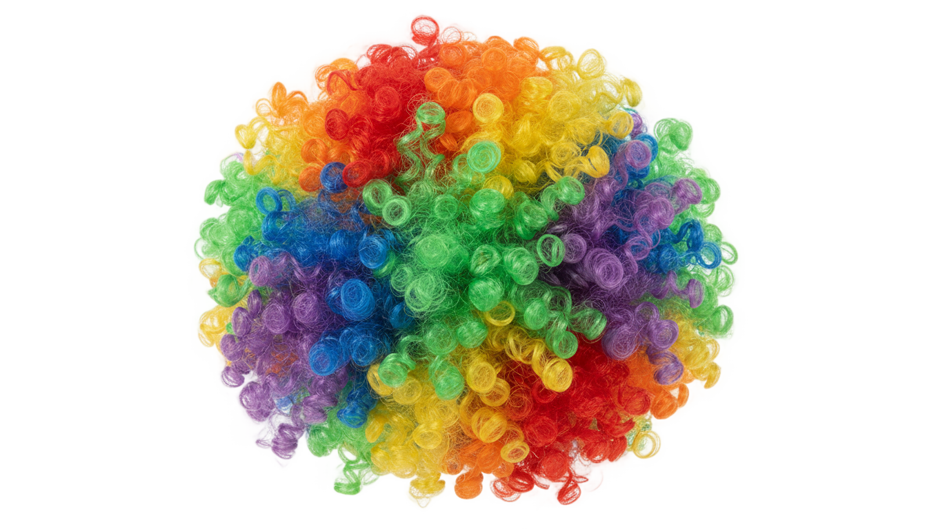 rainbow clown wig png PNG transparent background