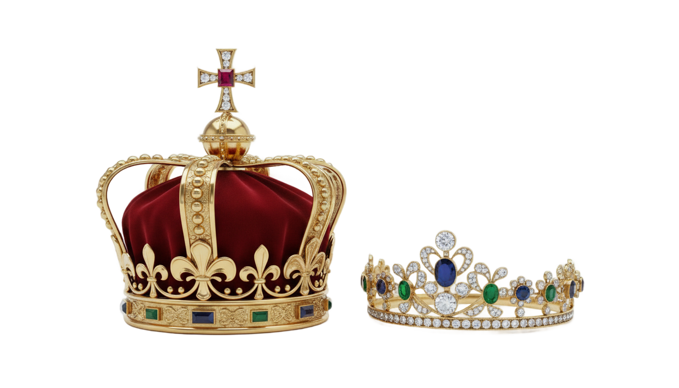 coronas king y queen png PNG transparent background