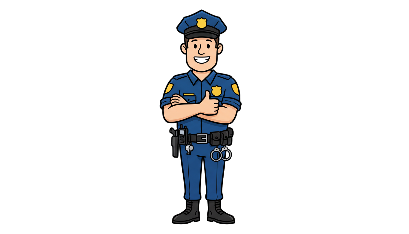 police officer cartoon png PNG transparent background