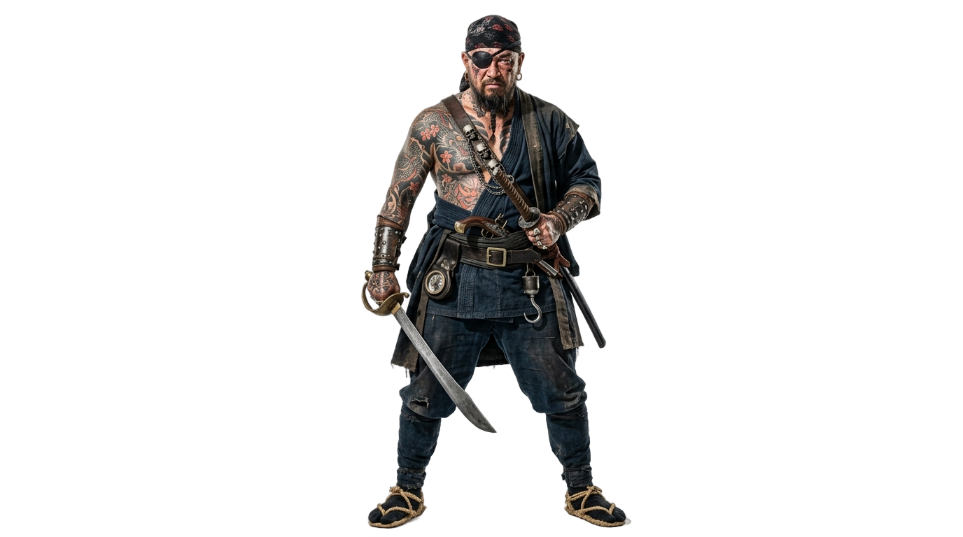 pirate yakuza png PNG transparent background