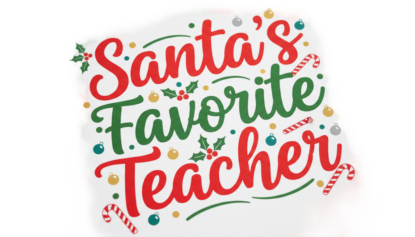 santas favorite teacher png PNG transparent background