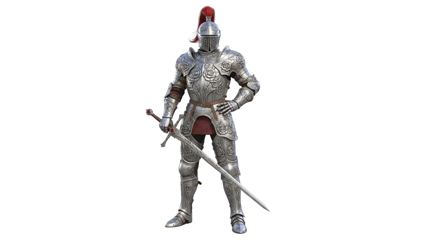 lancelot floral knight png PNG transparent background