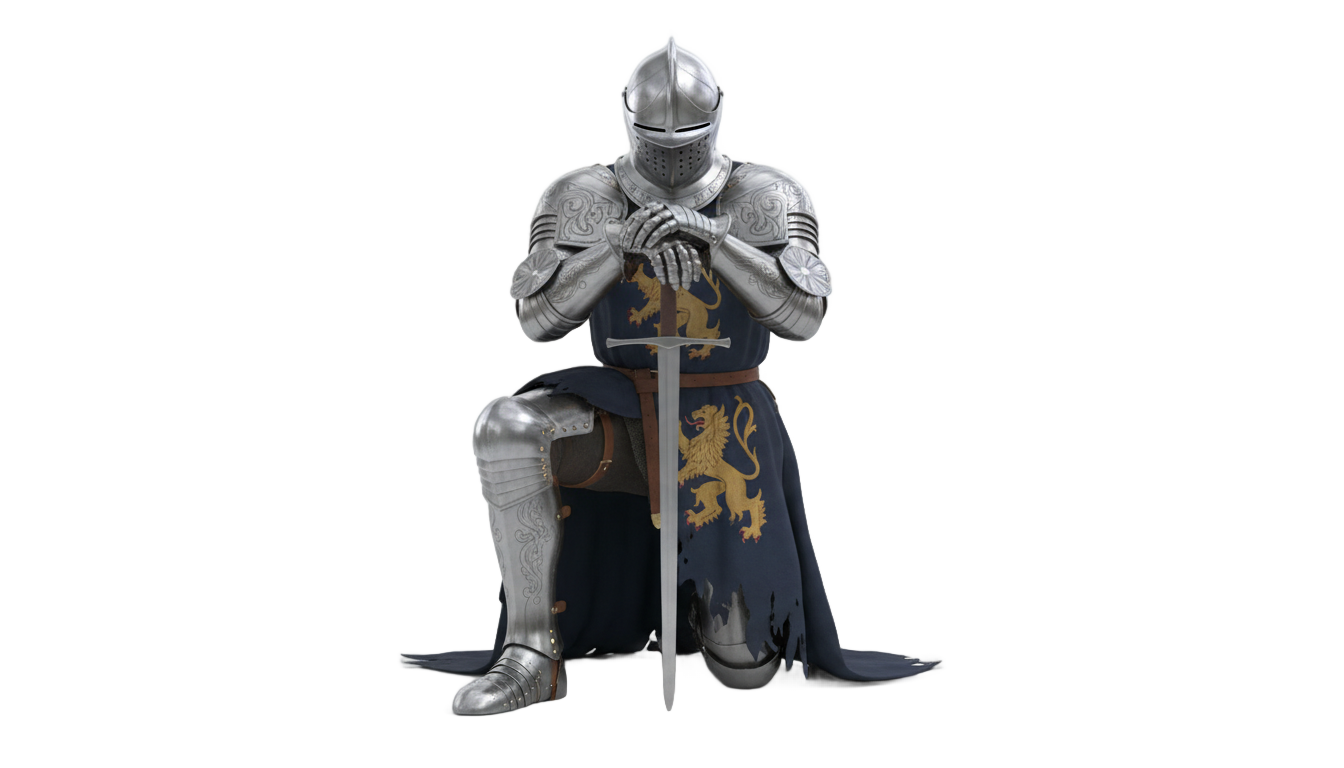 knight kneeling png PNG transparent background