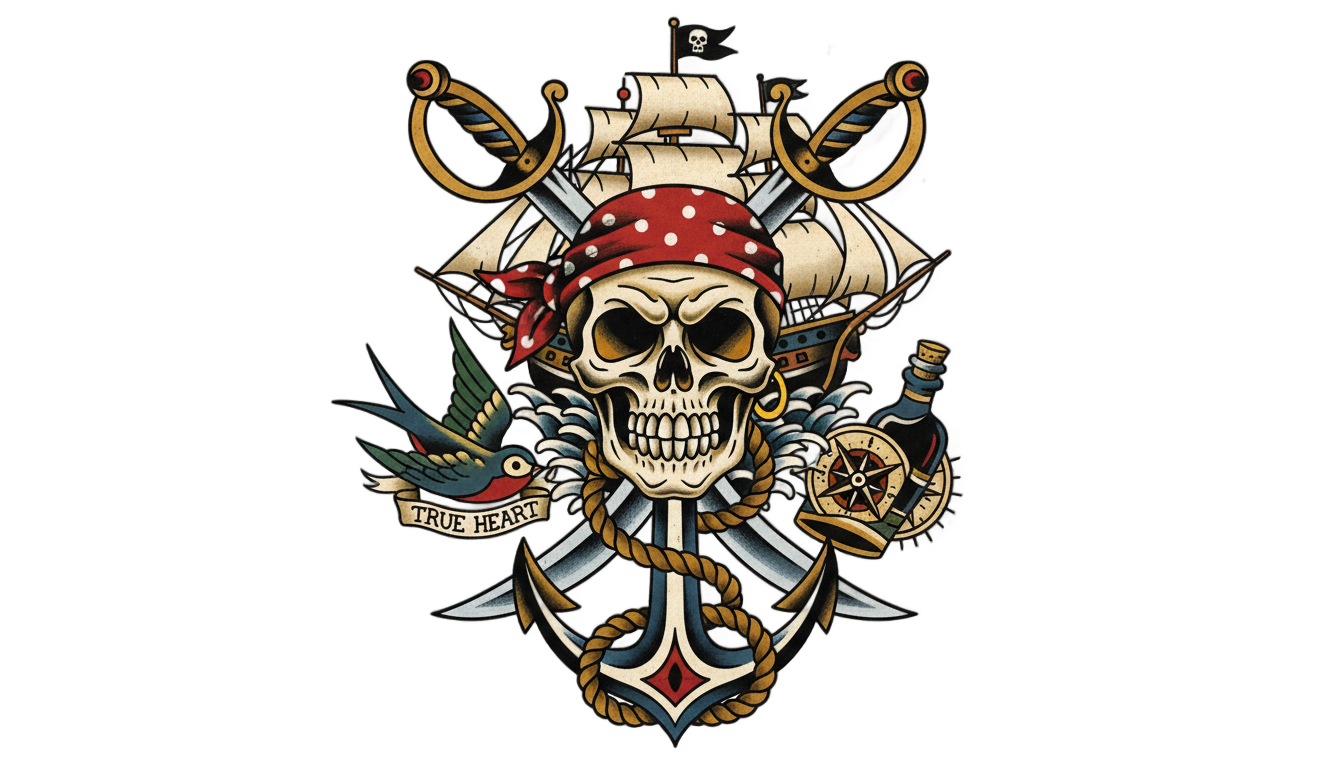 pirate tattoo png PNG transparent background