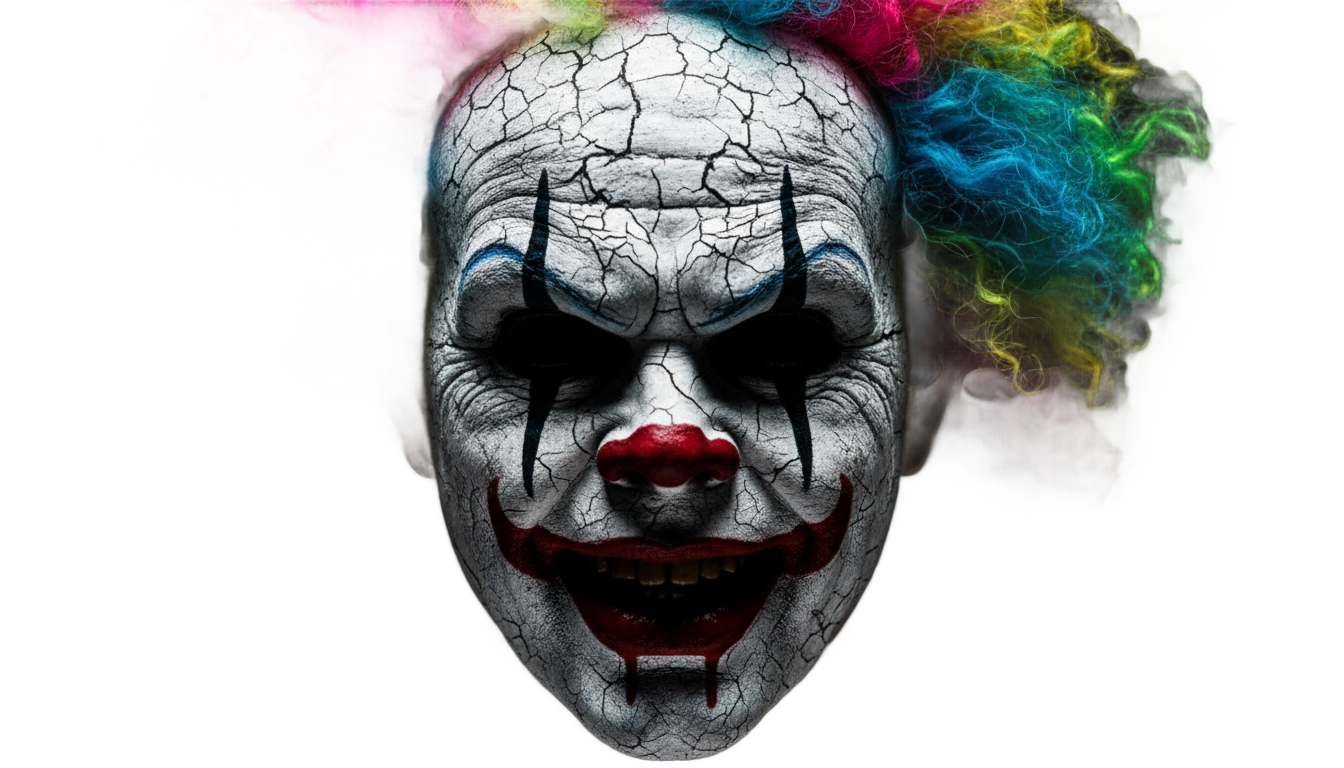scary clown face png PNG transparent background