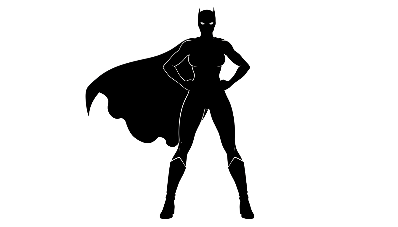female superhero silhouette png PNG transparent background