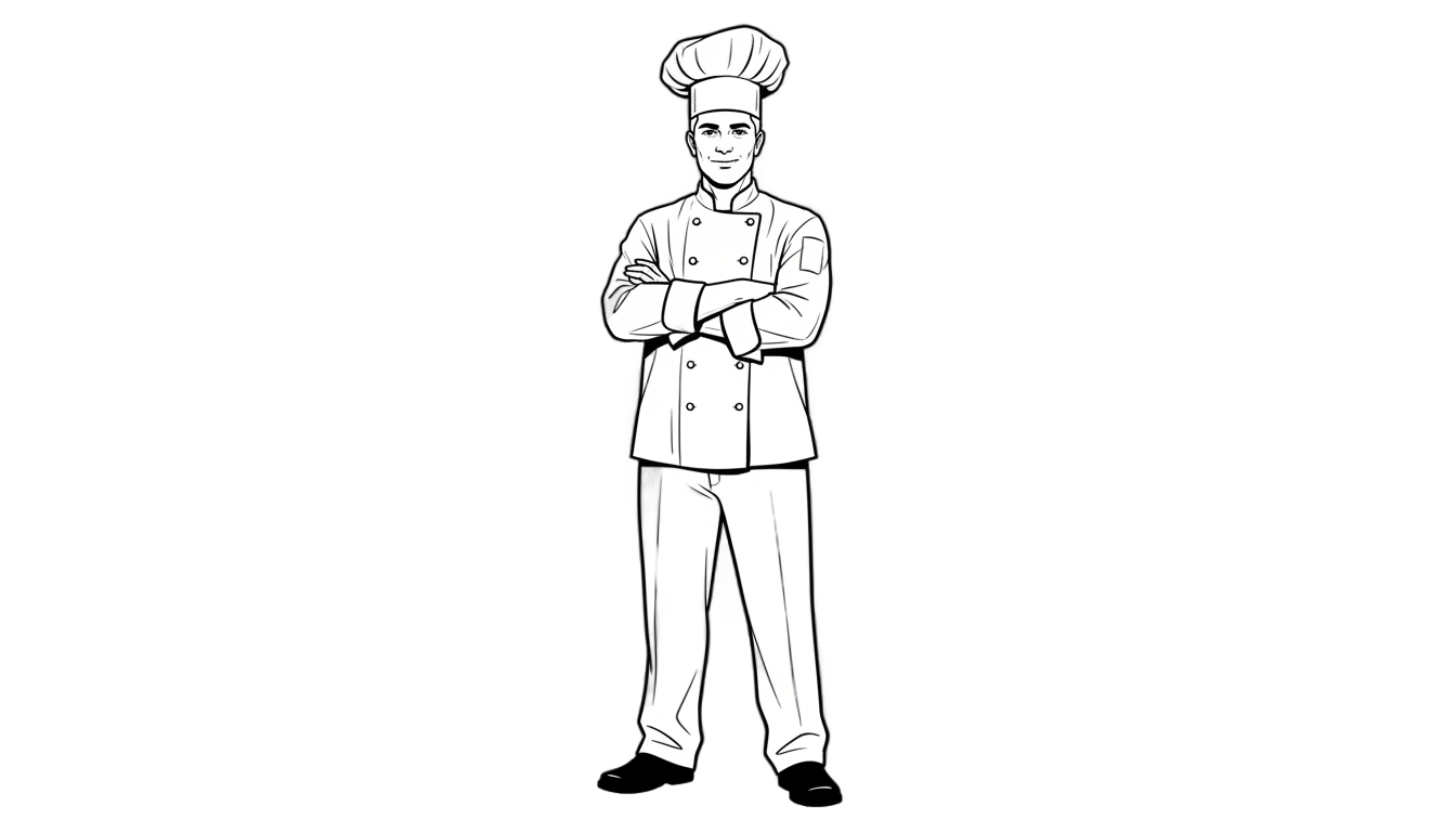 chef png black and white PNG transparent background