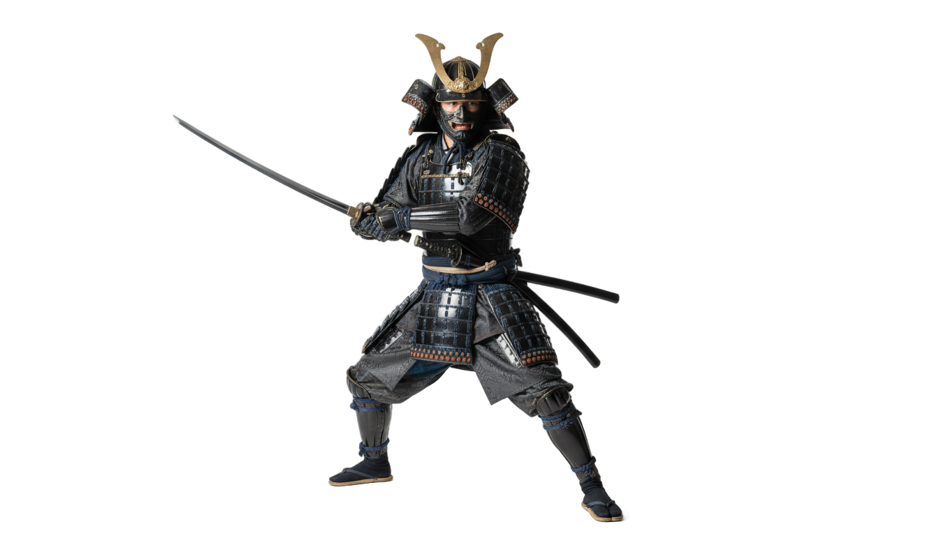 black samurai png PNG transparent background